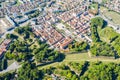 Start-shaped bastions and fortified walls of Ville Neuve New town of Longwy Langich, Longkech city in France. Royalty Free Stock Photo