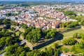 Start-shaped bastions and fortified walls of Ville Neuve New town of Longwy Langich, Longkech city in France. Royalty Free Stock Photo