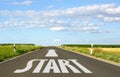 Start sign on a road