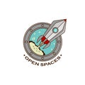 Start the spacecraft, shuttle, rocket Logo space. Vector infogr