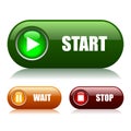 Start and stop buttons Royalty Free Stock Photo