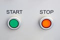 Start and stop buttons on device Royalty Free Stock Photo