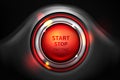 Start and stop engine vector car ignition button Royalty Free Stock Photo