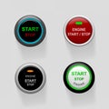 Start stop engine buttons Royalty Free Stock Photo