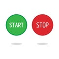 Start Stop Glossy Button, Vector illustration Royalty Free Stock Photo