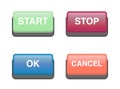 Start, Stop, Ok, Cancel button icon Royalty Free Stock Photo