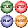 Start Stop Play Pause Buttons