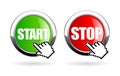 Start and Stop vector web button Royalty Free Stock Photo