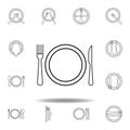 Start, table etiquette icon. Set can be used for web, logo, mobile app, UI, UX on white background Royalty Free Stock Photo