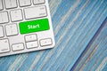 START text on button of computer keyboard. Royalty Free Stock Photo