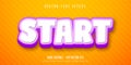 Start text, game style editable text effect