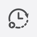 Start time icon. Clock logo design. play time icon design.