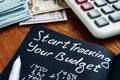 Start tracking your budget sign with home finances calculations