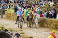 Start of the truffle fair in Alba (Cuneo), has been held for more than 50 years, the donkey race Royalty Free Stock Photo