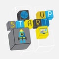 Start-up business concept in flat design style Royalty Free Stock Photo