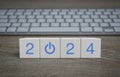 Happy new year 2024 success online concept Royalty Free Stock Photo