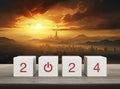 Happy new year 2024 success concept, Generative AI Royalty Free Stock Photo