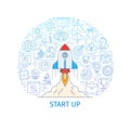 Start up business project banner Royalty Free Stock Photo