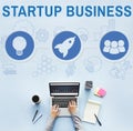 Start Up Business Rocket Ship Graphic Concept Royalty Free Stock Photo