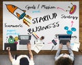 Start Up Business Rocket Ship Graphic Concept Royalty Free Stock Photo