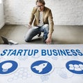 Start Up Business Rocket Ship Graphic Concept Royalty Free Stock Photo