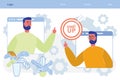 Start Up Button and People Launching New Project.