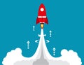 Start up. Concept business vector illustration, Physical structure, Smoke, Rocket