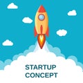 Start up concept flat style Royalty Free Stock Photo