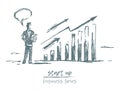 Start up concept investment business charts vector