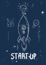 Start Up Concept New Business Plan Doodle Hand Draw Sketch Background Royalty Free Stock Photo