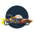 Start up concept, steampunk, racing car