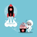 Start up entrepreneur business success illustration