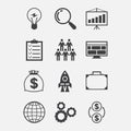 Start-up icon set in flat design style Royalty Free Stock Photo