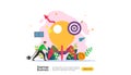 start up idea concept. project business with rocket tiny people character. new product or service launch template for web landing