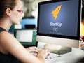 Start up Launch Homepage New Business Concept Royalty Free Stock Photo