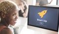Start up Launch Homepage New Business Concept Royalty Free Stock Photo