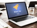 Start up Launch Homepage New Business Concept Royalty Free Stock Photo