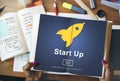 Start up Launch Homepage New Business Concept Royalty Free Stock Photo