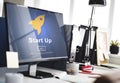 Start up Launch Homepage New Business Concept Royalty Free Stock Photo