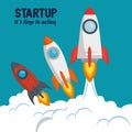 Start up launcher set rockets Royalty Free Stock Photo