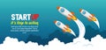 Start up launcher set rockets Royalty Free Stock Photo
