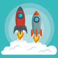 Start up launcher set rockets Royalty Free Stock Photo
