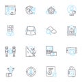 Start-up linear icons set. Innovation, Entrepreneur, Venture, Growth, Funding, Strategy, Idea line vector and concept Royalty Free Stock Photo