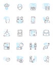 Start-up linear icons set. Innovation, Entrepreneur, Venture, Growth, Funding, Strategy, Idea line vector and concept Royalty Free Stock Photo