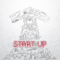 Start up text, With creative drawing charts and graphs business success strategy plan idea, Inspiration concept modern design temp Royalty Free Stock Photo