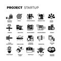 Start up, venture capital, entrepreneur vector icons set