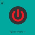 Start vector icon eps 10. Power button. Royalty Free Stock Photo