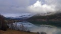 Vagavatnet lake inGarmo valley at start of winter in Norway Royalty Free Stock Photo