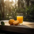 Freshly Squeezed Orange Juice - A Morning Delight with Scenic Citrus Orchard View!