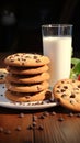 Start your day right relishing a delicious chocolate chip cookie with fresh milk